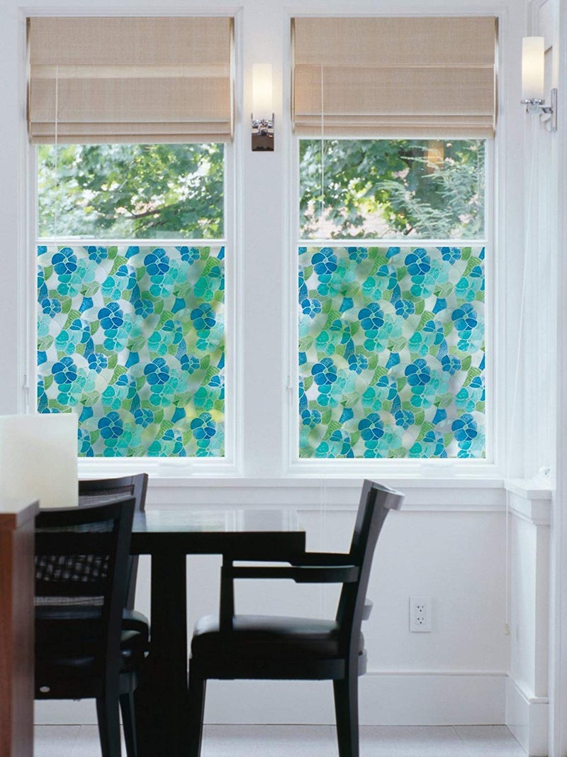 d-c-fix 346-0213-2PKA Self-Adhesive Privacy Glass Window Film, 17" x 78" Roll, Stained Glass Blue Green, 2-Pack with Applicator - Image 3